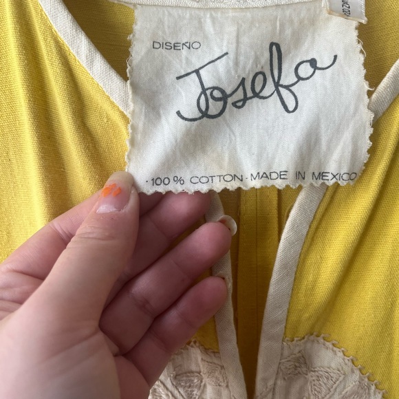 Vintage 60s/70s Yellow Josefa Kaftan - Picture 6 of 8